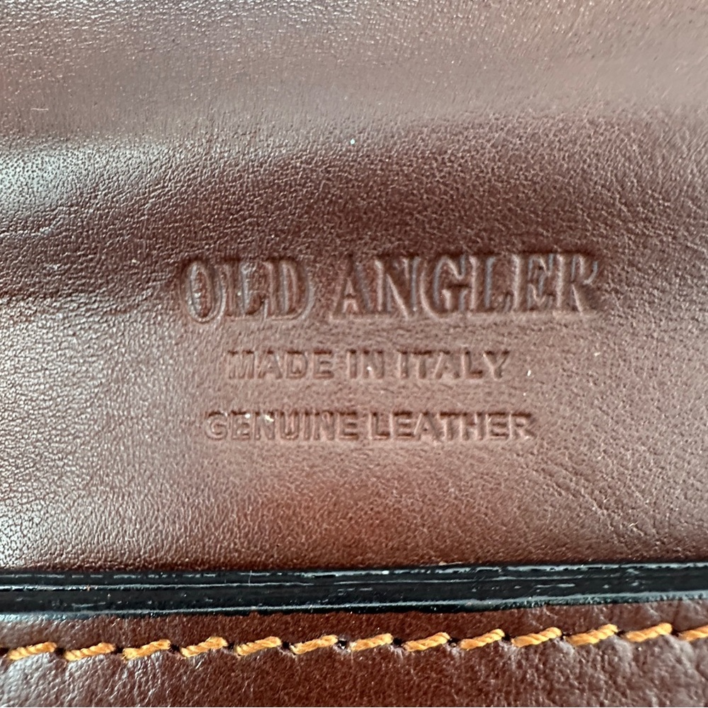 Vintage Old Angler Firenze Italian Leather Briefcase Messenger Bag Brown Laptop - Picture 2 of 13